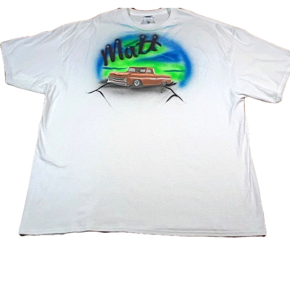 Vintage Airbrush T Shirt Chevy Truck Matt 3XL Personalized Matthew Custom